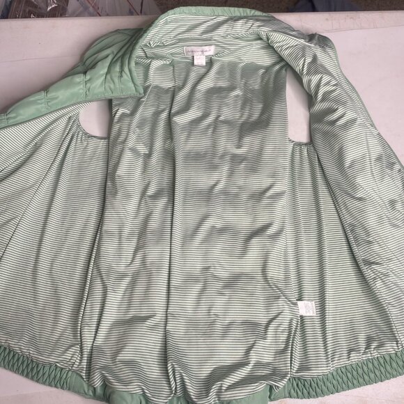 Christopher &‎ Banks Quilted Vest Womens L Green Zip-Up Puffer Casual - Picture 5 of 10
